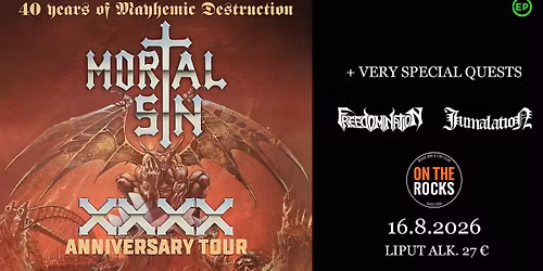 Mortal Sin (AUS), Freedomination, Jumalation \/\/ On The Rocks