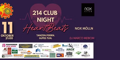214 Club Night HeartBeats TANZEN.FEIERN.GUTES TUN.