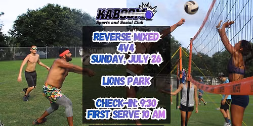 KSSC Sunday Reversed Mixed (4v4) Grass Volleyball Tournament @ Lions Park (7\/26\/26)