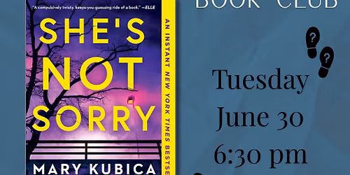 Mystery\/Thriller Book Club: She\u2019s Not Sorry