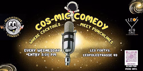 Cosmic Comedy: Where cocktails meet punchlines.