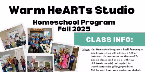 Homeschool Program 11am-1:30pm