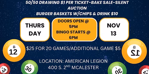 Savanna Girls Booster Club Bingo Fundraiser 