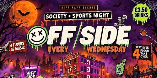 HALLOWEEN OFFSIDE @ YES \ud83c\udf83 \ud83d\ude08 FIRST EVER 4 FLOOR TAKEOVER! \u00a35 Buckets \ud83e\udea3 \u00a33.50 Drinks! \ud83e\udd64 HUGE ROOFTOP TERRACE + MORE