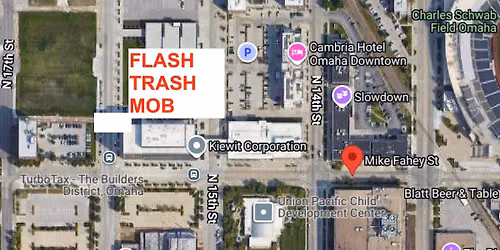 FLASH TRASH MOB N. 15TH ST & Mike Fahey. (CWS Flash Cleanup)