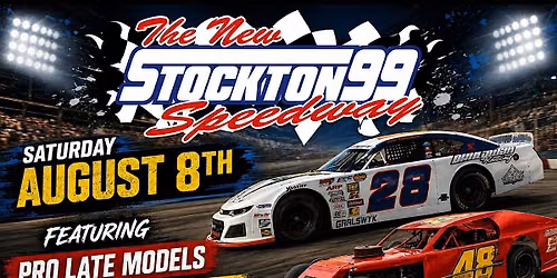 Short-track racing at Stockton 99 Speedway on Saturday, August 8th