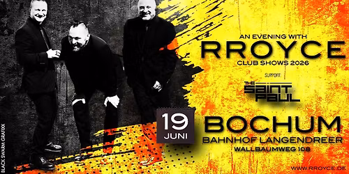 an evening with RROYCE + Support TSP