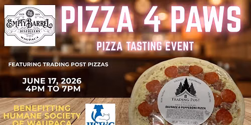 Pizza 4 Paws Pizza Tasting Night at the Empty Barrel
