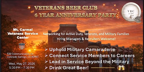 Veterans Beer Club at Mt. Carmel Veterans Service Center