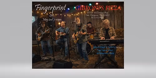 BOO STUBBS $ FINGERPRINT LIVE GIBRONI\u2019S PIZZA SAN CLEMENTE