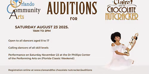 Auditions for Clare and the Chocolate Nutcracker