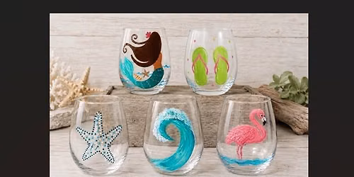 Wine Glass Painting Craft Workshop at Paradise Deli & Grill in Cape Coral