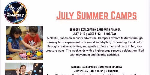 July & August Summer Camps