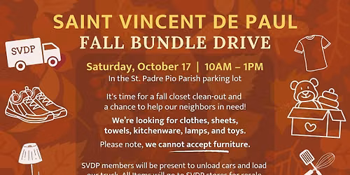 Fall Bundle Drive with St. Vincent de Paul