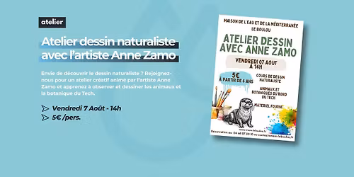 Atelier - Atelier dessin naturaliste avec l\u2019artiste Anne Zamo