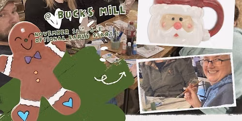 Holiday Pottery painting at Bucks Mill Brewing