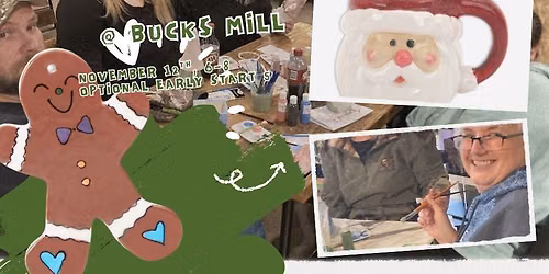 Holiday Pottery painting at Bucks Mill Brewing
