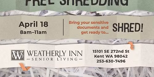 Free Shred Event at Weatherly Inn Lake Meridian