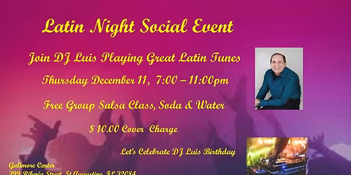 LATIN NIGHT DANCING & SOCIAL EVENT