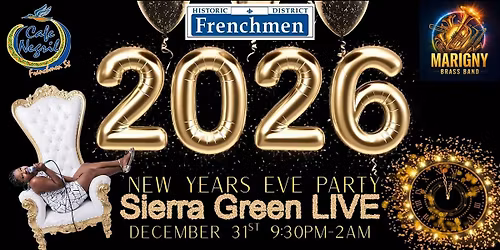 Sierra Green's 2026 New Year's Eve Bash at Cafe Negril