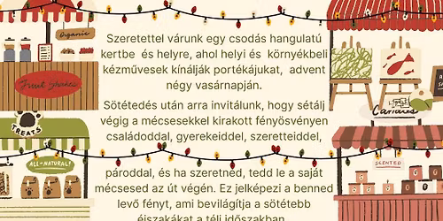 Adventi K\u00e9zm\u0171ves V\u00e1s\u00e1r F\u00e9ny\u00f6sv\u00e9ny Veresegyh\u00e1z Boh\u00f3 Kert