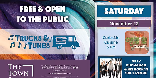Trucks & Tunes with Curbside Cuisine & Billy Buchanan and his Rock n' Soul Revue
