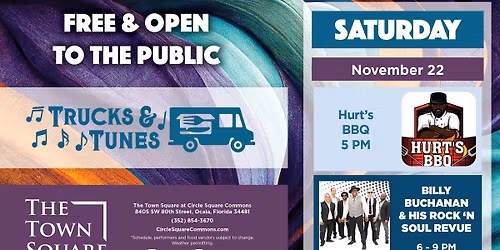 Trucks & Tunes with Hurt's BBQ & Billy Buchanan and his Rock n' Soul Revue