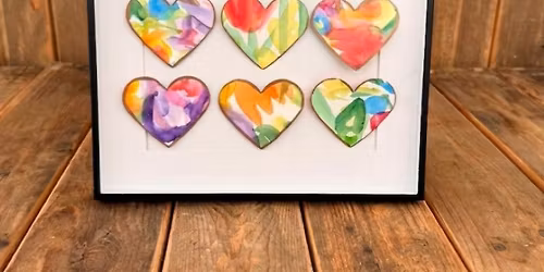 Watercolor Hearts w. Mom