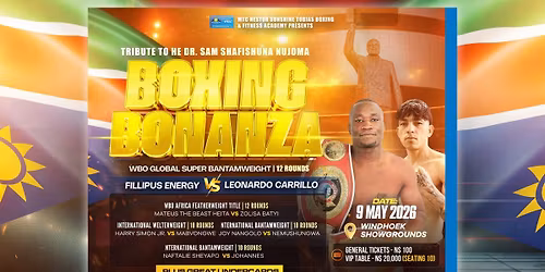 Boxing Bonanza 2026 \u2013 WBO Title Fights | Windhoek