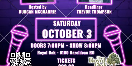 Comedy @ the Oak! (Stittsville Oct3) at 6160 Hazeldean Rd, Stittsville, ON K2S 2R2, Canada, Sat, Oct 3