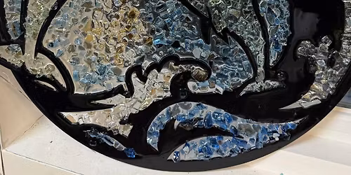 XL Crushed Glass Resin Dolphin Suncatcher Workshp