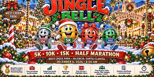 Jingle Bell 5k, 10k, 15k, Half Marathon
