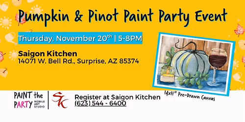 Pumpkin & Pinot Paint Party Event