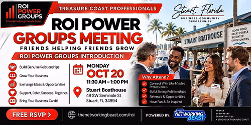 ROI POWER GROUPS INTRO MEETING by The Networking Beast (STUART)