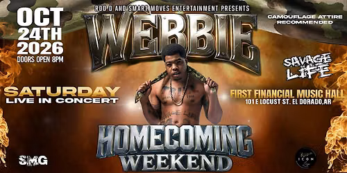 Webbie Performing Live - Homecoming Weekend - October 24, 2026
