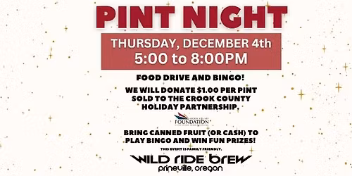 Pint Night with Bingo Bonus - Prineville Tap Room 