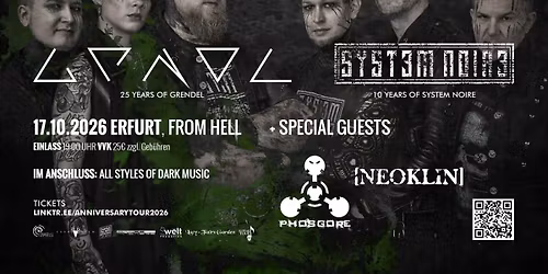 GRENDEL & SYSTEM NOIRE + PHOSGORE & NEOKLIN | Anniversary Tour 2026 @ Erfurt, From Hell