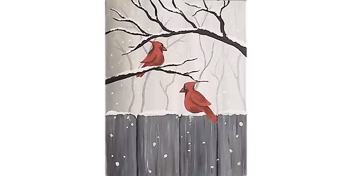 Cardinals on a Snowy Day - Paint and Sip in Sacramento | Classpop!\u2122