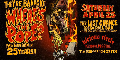 WHERE'S THE POPE? RETURN TO MELBOURNE!