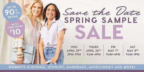 Sample Sale: Spring Apparel, Handbags, Jewelry & More