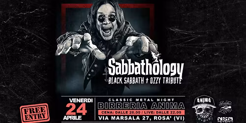Sabbathology - Black Sabbath & Ozzy tribute @ANIMA(Cena + Live)