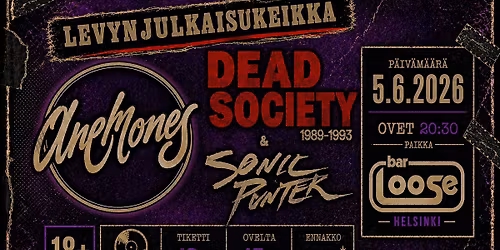 Anemones (levyjulkkarit) \/\/ Sonic Punter \/\/ Dead Society