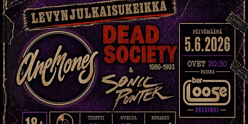Anemones (levyjulkkarit) \/\/ Sonic Punter \/\/ Dead Society