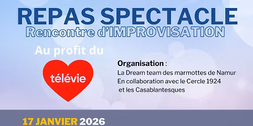 D\u00eener-spectacle d'improvisation "Les Casablantesques rencontrent l'\u00e9quipe des Ma\u00eetres"