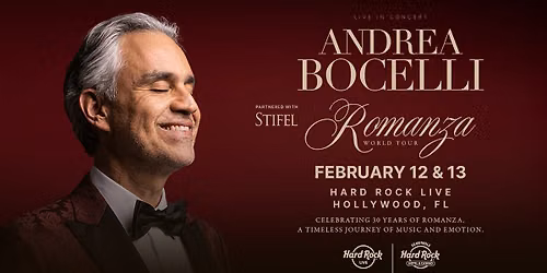 ANDREA BOCELLI "Romanza - 30th Anniversary World Tour"