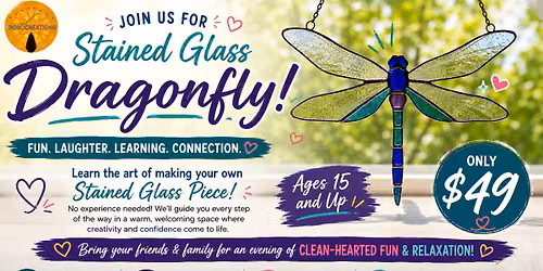June 18th Stained Glass Dragonfly Workshop