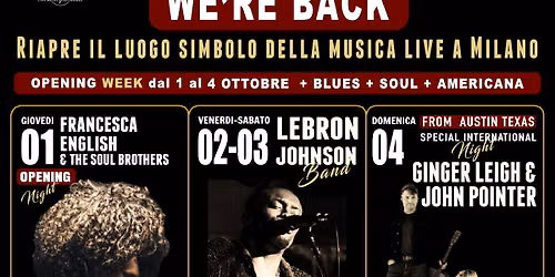 WE'RE BACK "La musica live torna a casa" 