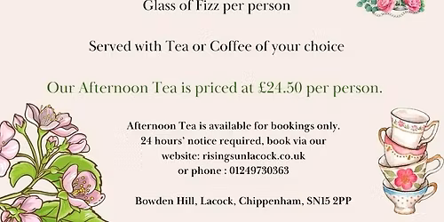 Pre Mother\u2019s Day afternoon tea Saturday only