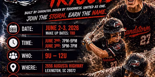 Carolina Sandstorm Baseball Summer\/Fall Tryouts 2026