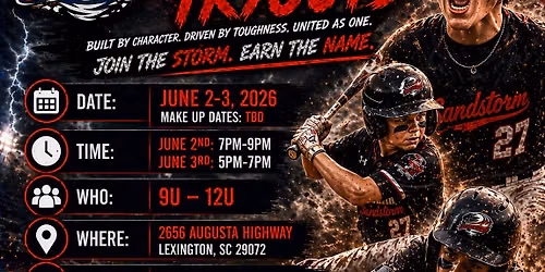 Carolina Sandstorm Baseball Summer\/Fall Tryouts 2026